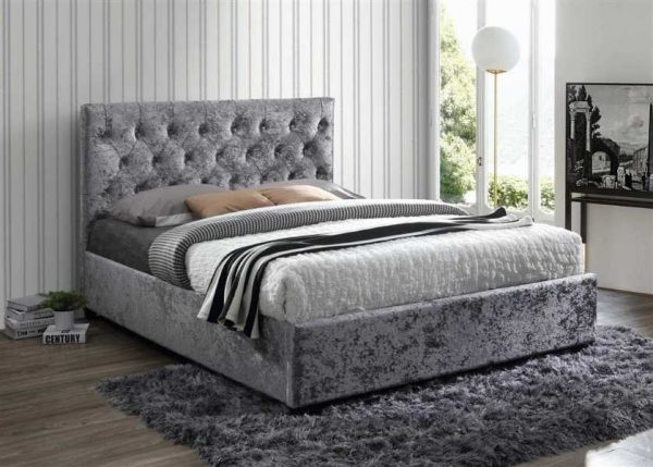 Cologne bed in steel crushed silver