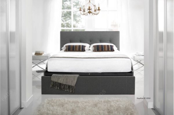 Kaydian-Hexham-Storage-Bed-With-Drawer-Fabric-Smoke-Grey