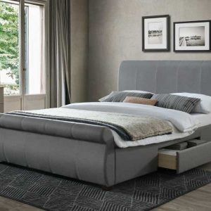 Lancaster Sleigh Bed By Birlea In Grey Fabric