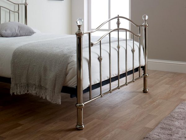 Limelight-callisto bed frame with crystal finials