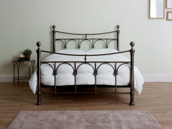 Limelight-gamma bed frame in antique brass