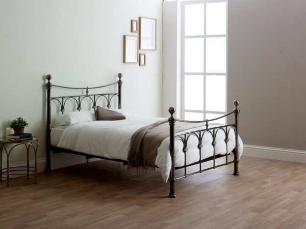 Limelight-gamma bed frame in antique brass