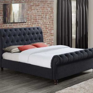 Castello Fabric Bed In Charcoal