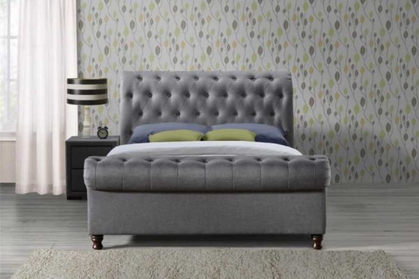 Castello Fabric Bed In Grey