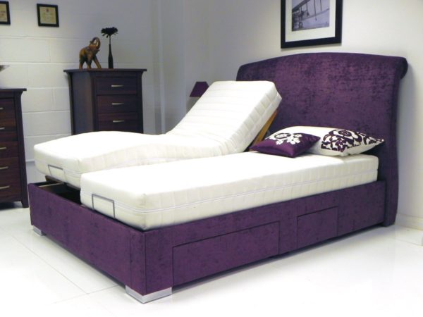 Adjustable bed with storage drawers