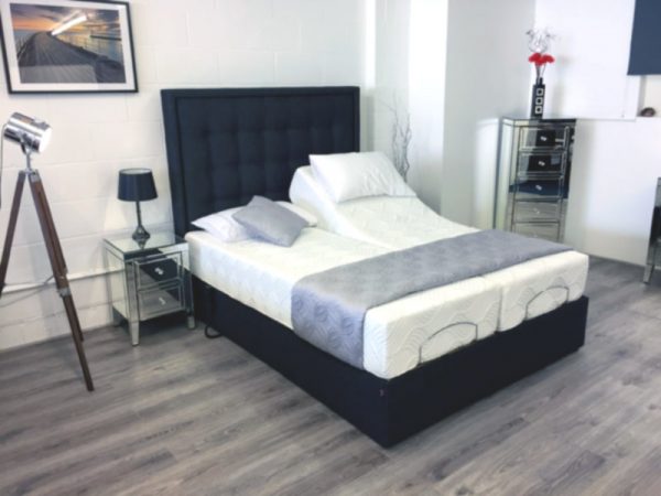 Adjustable Bed In Black fabric - Hudson
